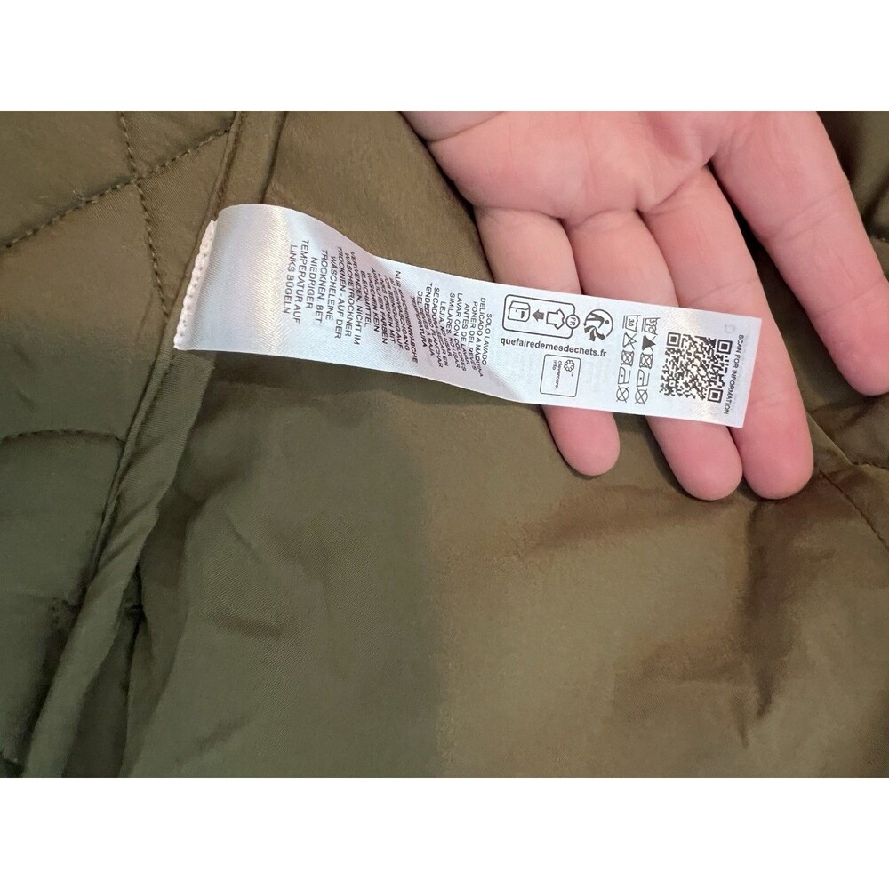 ASOS DESIGN Cut Work Quilted Jacket -Olive Khaki Womens S Small 4 6 - Picture 9 of 12